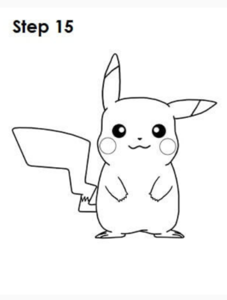 Срисовки лёгкие Пикачу