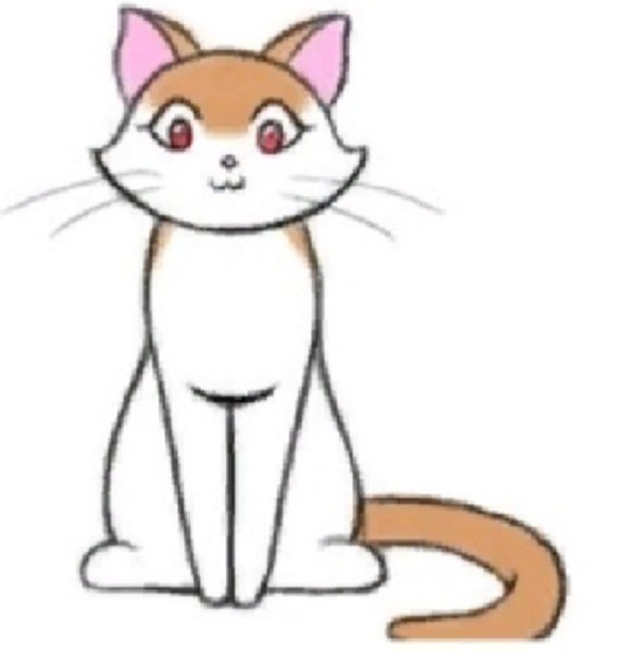 Сидящий кот для срисовки