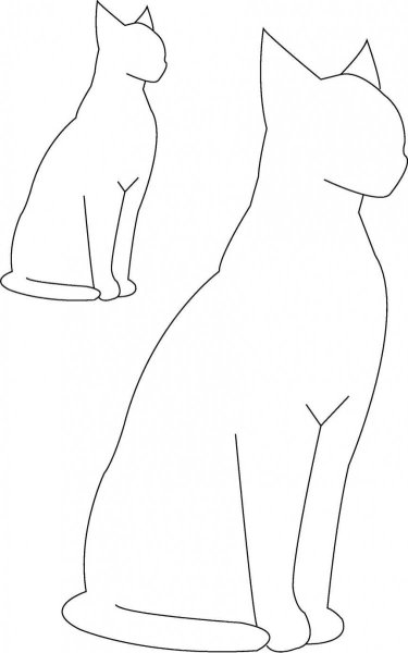 Контур кошки сбоку