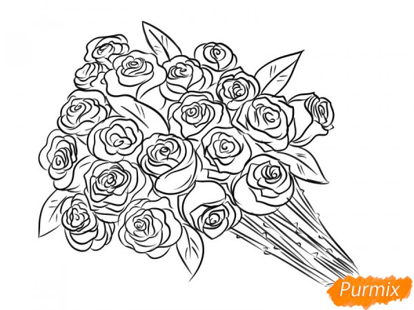Букет роз для срисовки