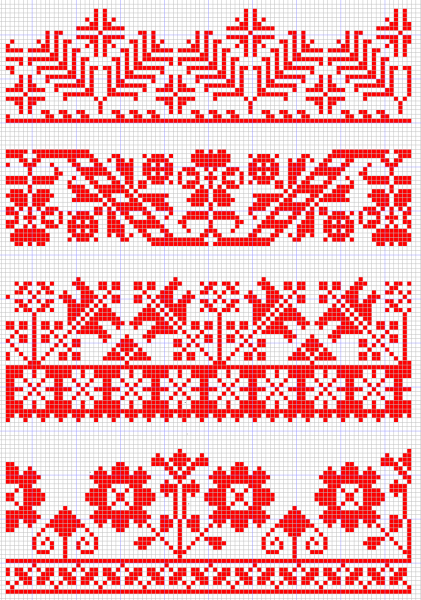 Узор по мотивам народной вышивки