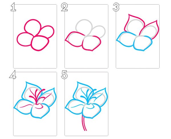 Пошаговые рисунки цветов