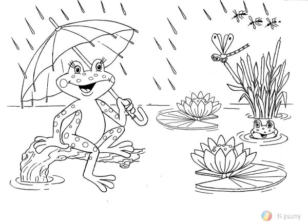 Рисунок на тему лягушка