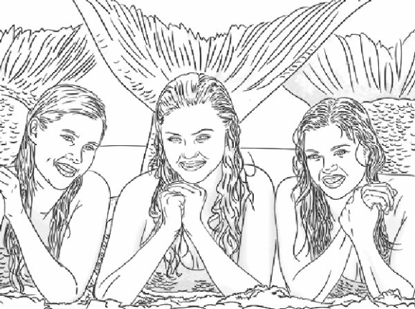 Раскраска русалки острова мако