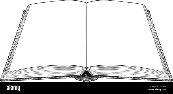 Нарисована открытая книжка с боку