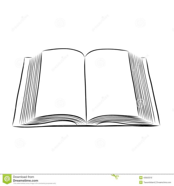 Развернутая книга черно белая