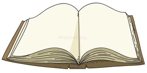 Зарисовка книги раскрытом виде