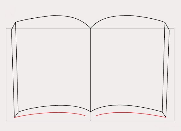 Открытая книга рисунок поэтапно
