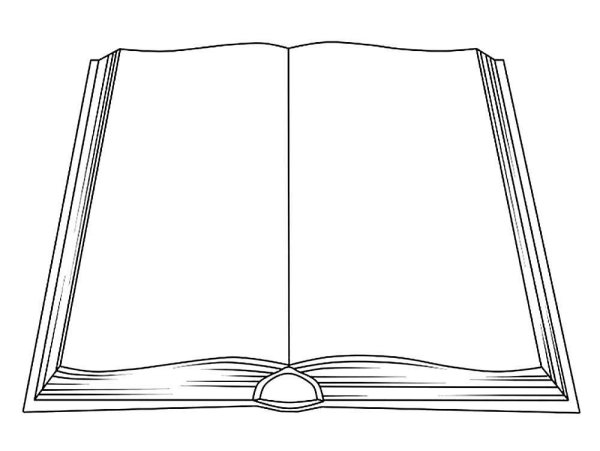 Открытая книга раскраска