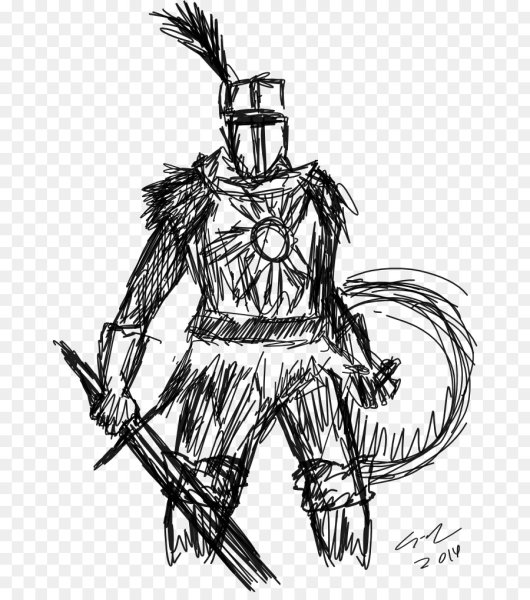 Нарисовать рыцаря дарк соулс