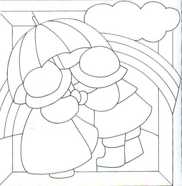 Трафарет для витража для детей