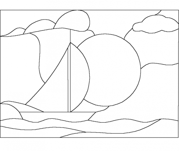Трафареты для витража на стекле котята
