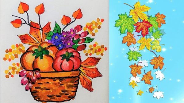 Осенние цветы рисунок карандашом