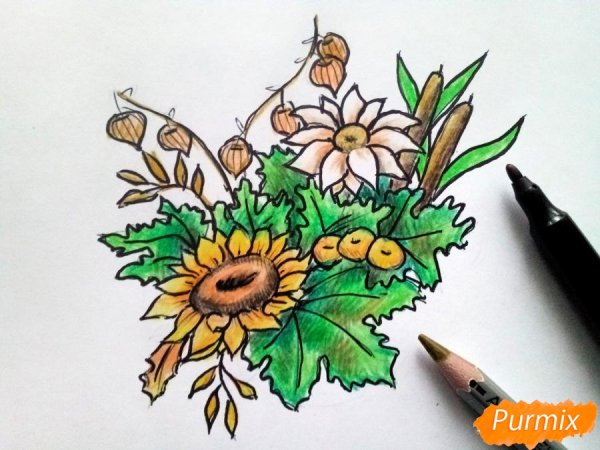 Рисование осенний букет