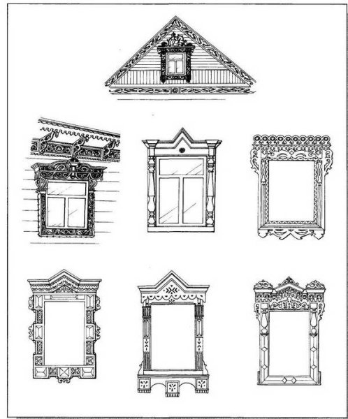 Схема наличников на окна