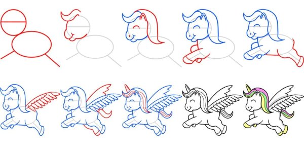 Единорог карандашом