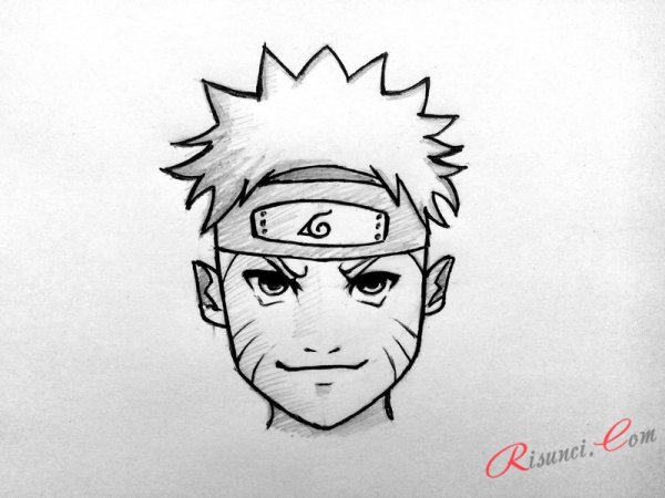 Наруто в режиме отшельника карандашом