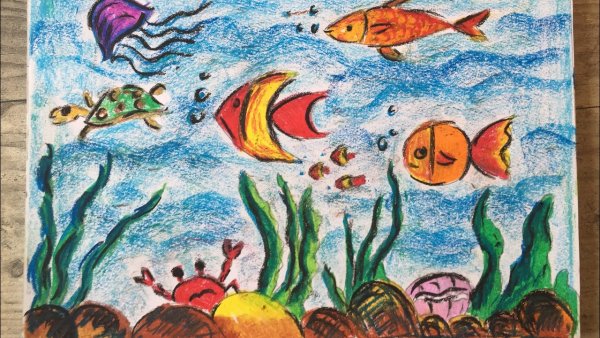 Рисование подводного мира поэтапно