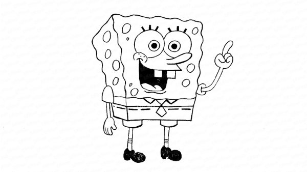 Мультик губка Боб для срисовки