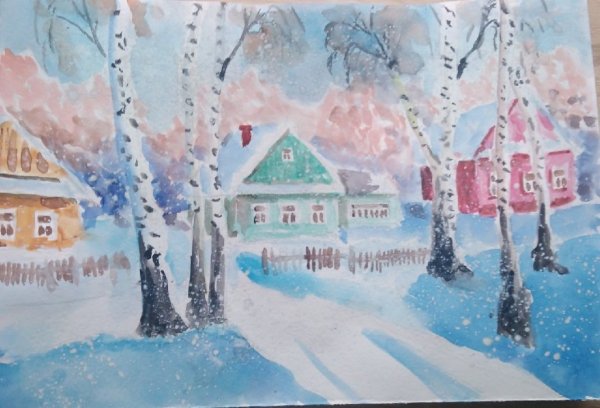 Рисунок к стихотворению зимнее утро