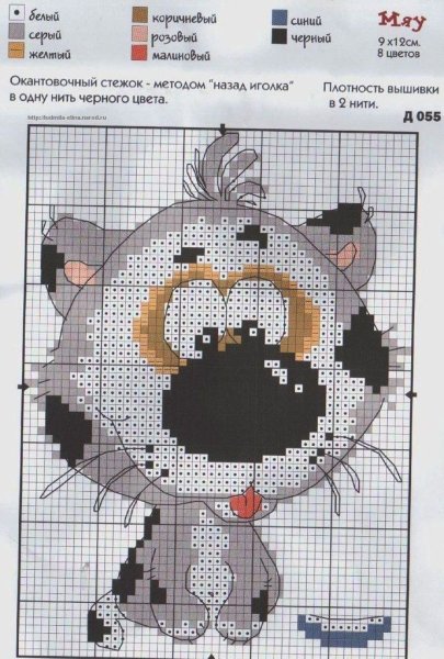 Вышивка крестом кот
