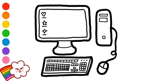 Компьютер зарисовка