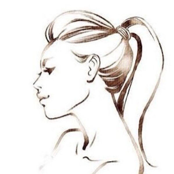 Лицо в профиль карандашом