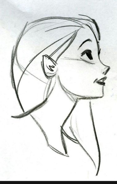 Девушка в профиль рисунок