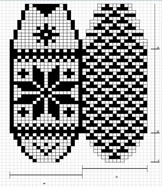 Вязание спицами варежки жаккардовым узором