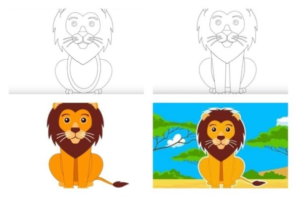 Раскраска Лев