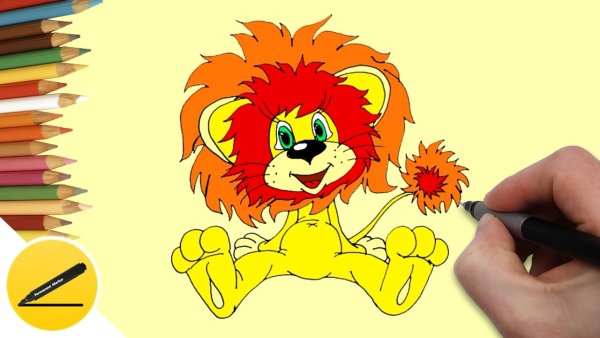 Львенок из мультика раскраска
