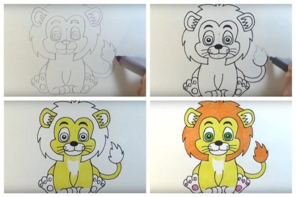 Морда Льва раскраска для детей