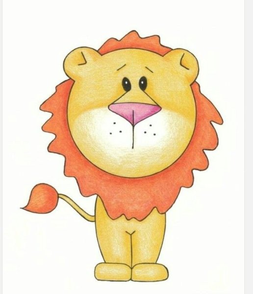 Львенок нарисованный реалистичный