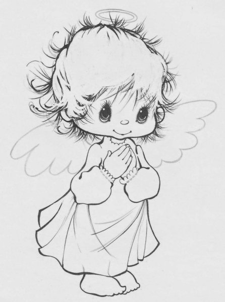 Ангел раскраска для малышей