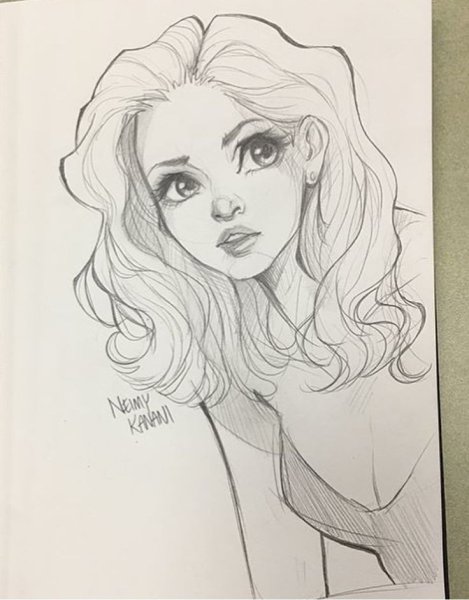 Наброски для скетчбука девушки