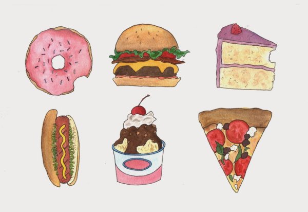 Вредная еда рисунки для срисовки