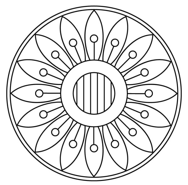 Пермогорская роспись орнамент в круге