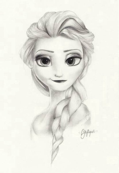 Эльза Дисней для срисовки