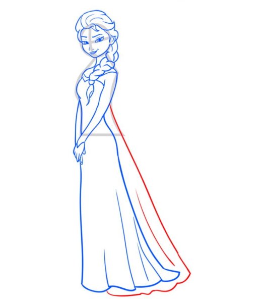 Эльза нарисовать карандашом