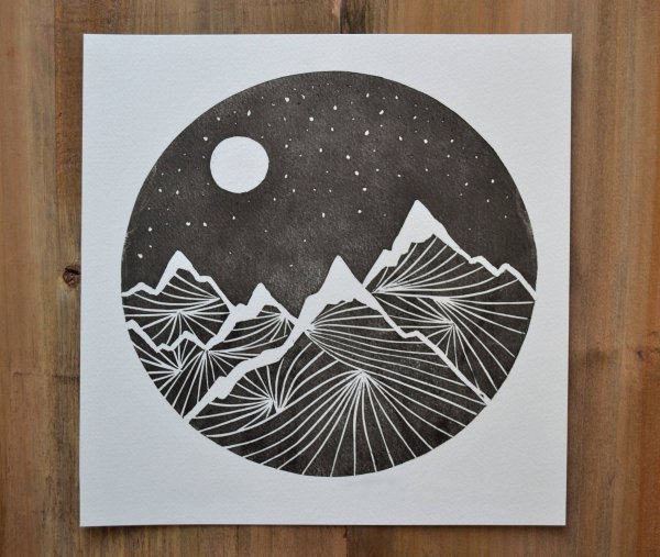 Пинтерест линогравюра