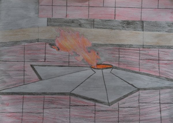 Вечный огонь простым карандашом