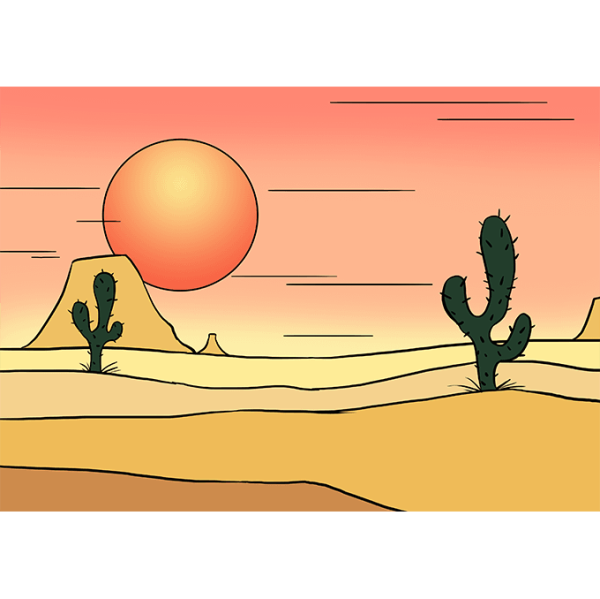 Рисование с ребенком пустыни