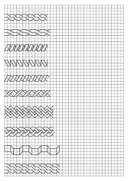 Узоры в тетради в клетку