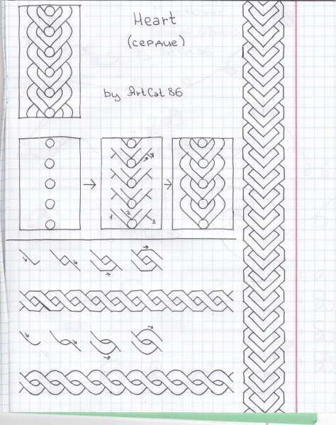 Рисование косичек по клеточкам