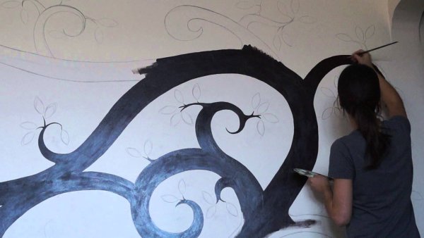 Контурная роспись стен