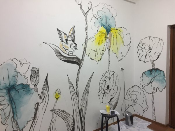 Трафаретная настенная роспись