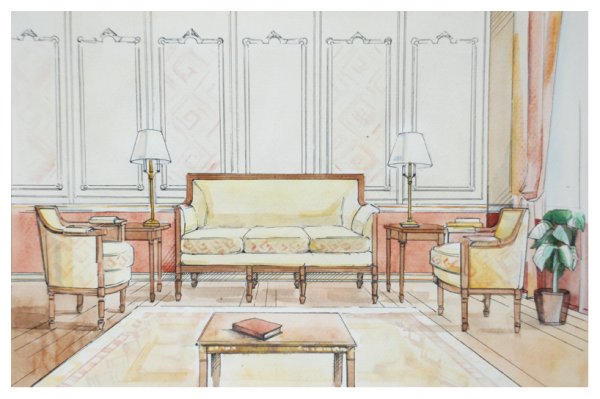 Дворянский интерьер карандашом