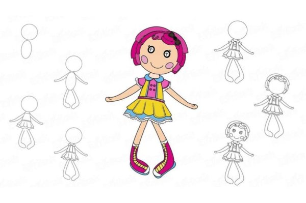 Кукла для срисовки карандашом для детей