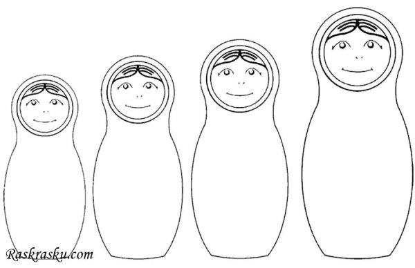 Матрешка трафарет для лепки