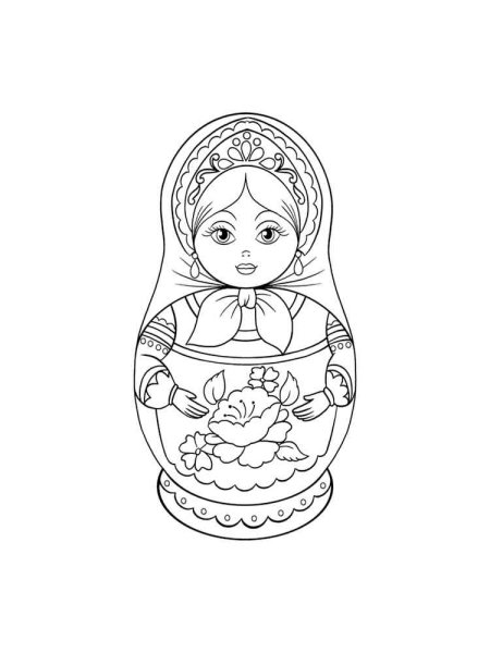 Матрешка Полхов Майдан раскраска